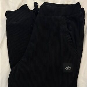 ALO Yoga Black Ribbed Joggers